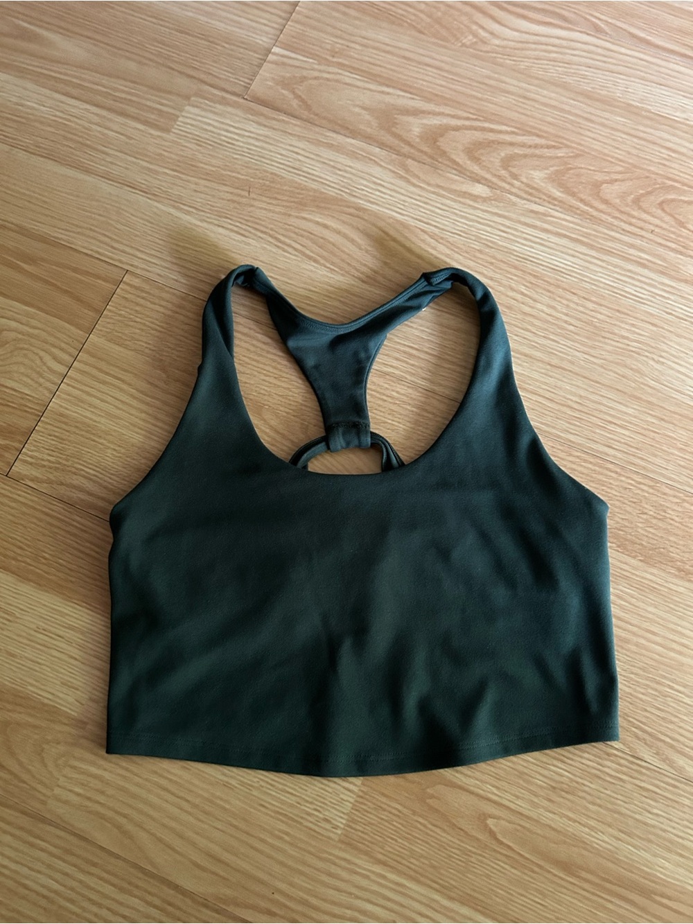 Gilly Hicks Dark Green Cropped Cross Sports Bra Top Medium
